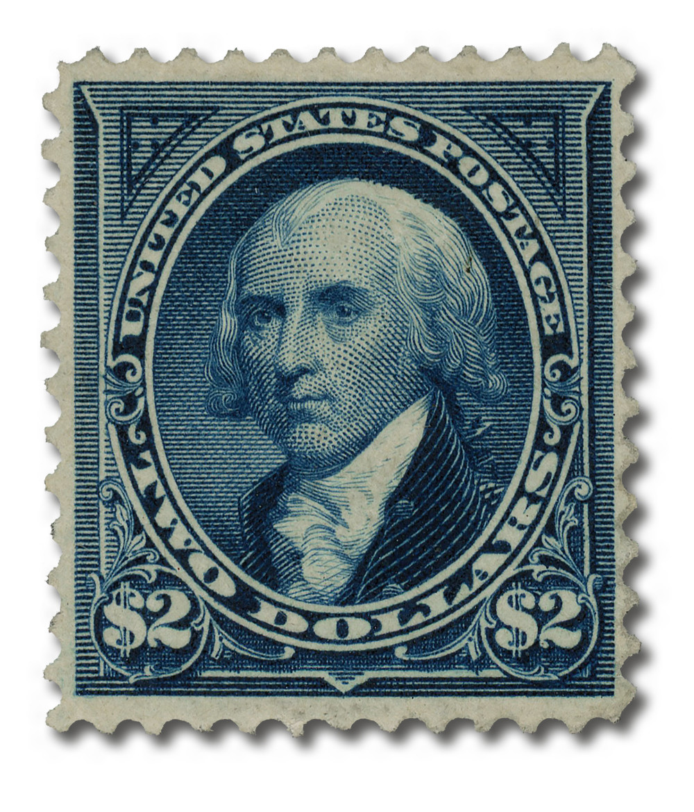 262 - 1894 $2 James Madison, Bright Blue, Unwatermarked, Perf. 12