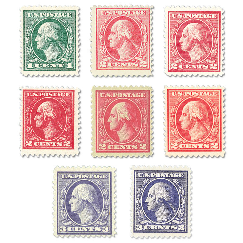 切手42 525-30 - 1918-20 Washington, Offset Printing, Unwatermarked, Perf