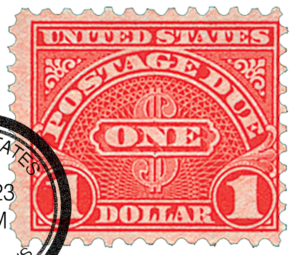 J87 - 1956 $1 Postage Due - Rotary Press - scarlet - Mystic Stamp