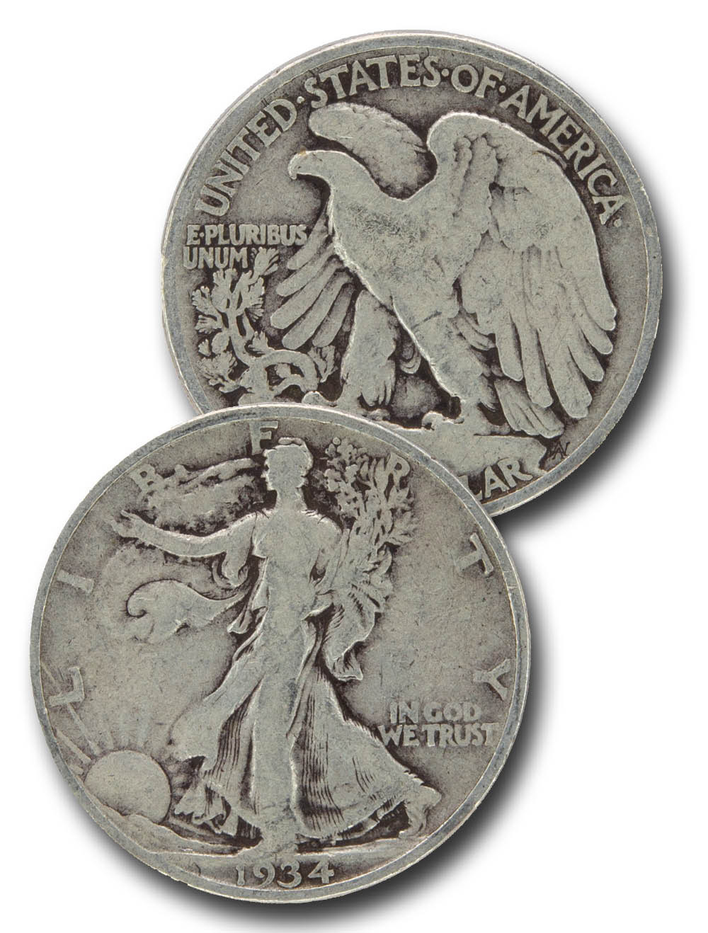 切手。USA 37セント。 CH-934 - 1934 Walking Liberty Half Dollar - Mystic Stamp Company