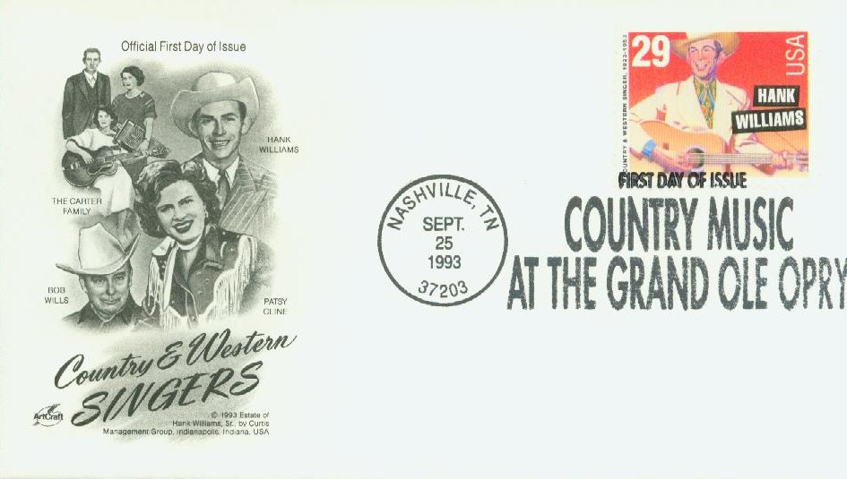 2771 - 1993 29c Country Music Legends: Hank Williams - Mystic