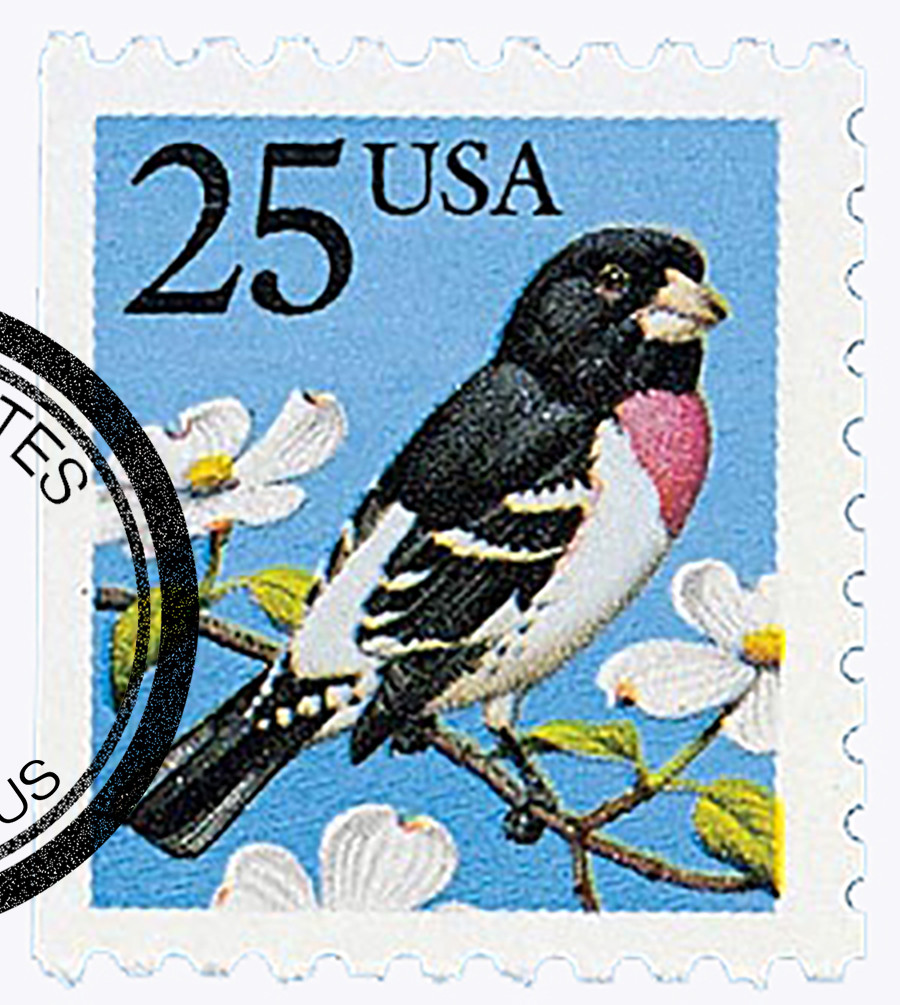 2284 - 1988 25c Grosbeak, Booklet Single - Mystic Stamp Company