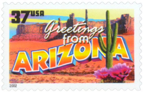3698 - 2002 37c Greetings from America: Arizona - Mystic Stamp Company