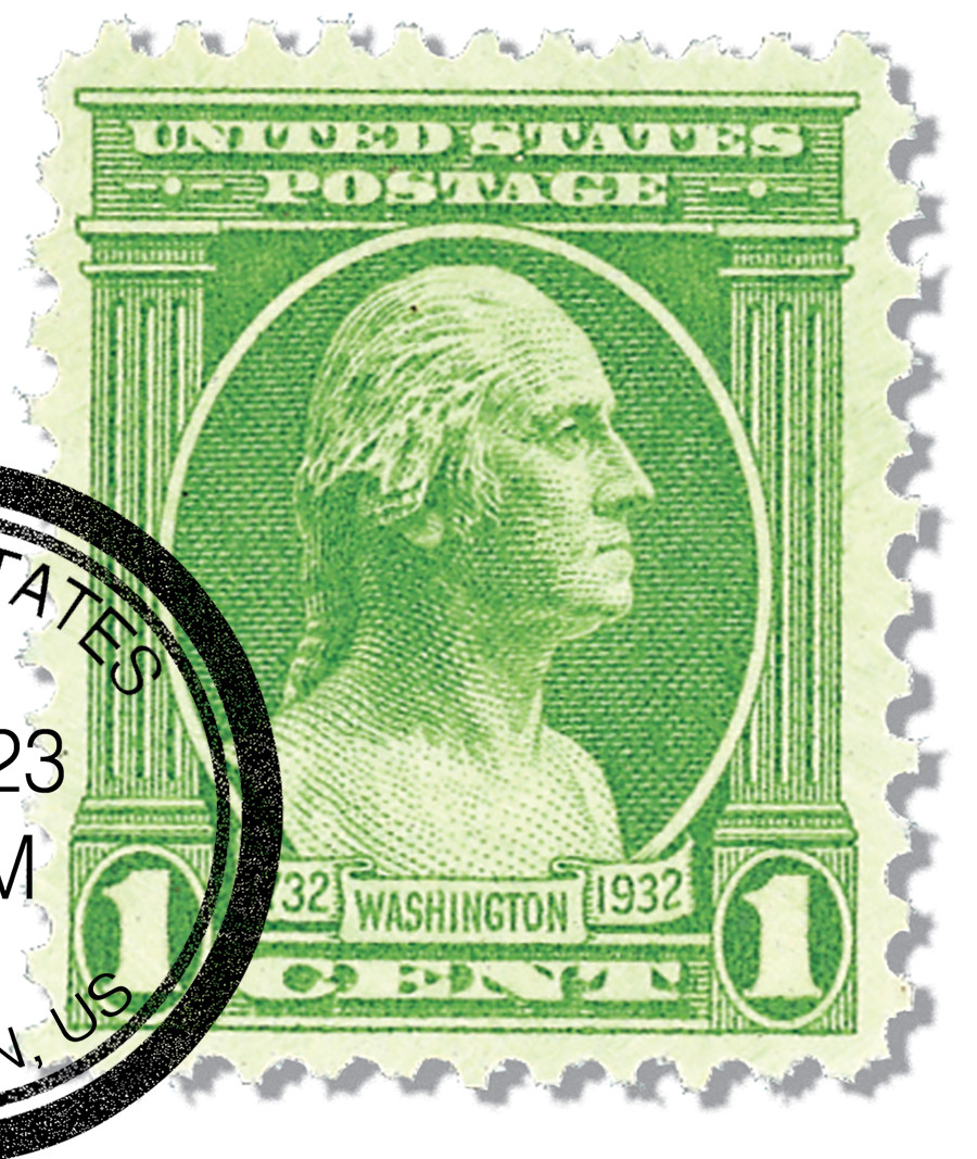 705 - 1932 1c Washington, Green - Mystic Stamp Company