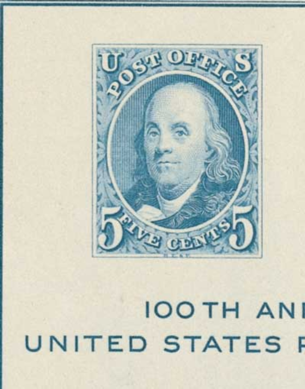 948a - 1947 5c Franklin, Blue, CIPEX Single - Mystic Stamp