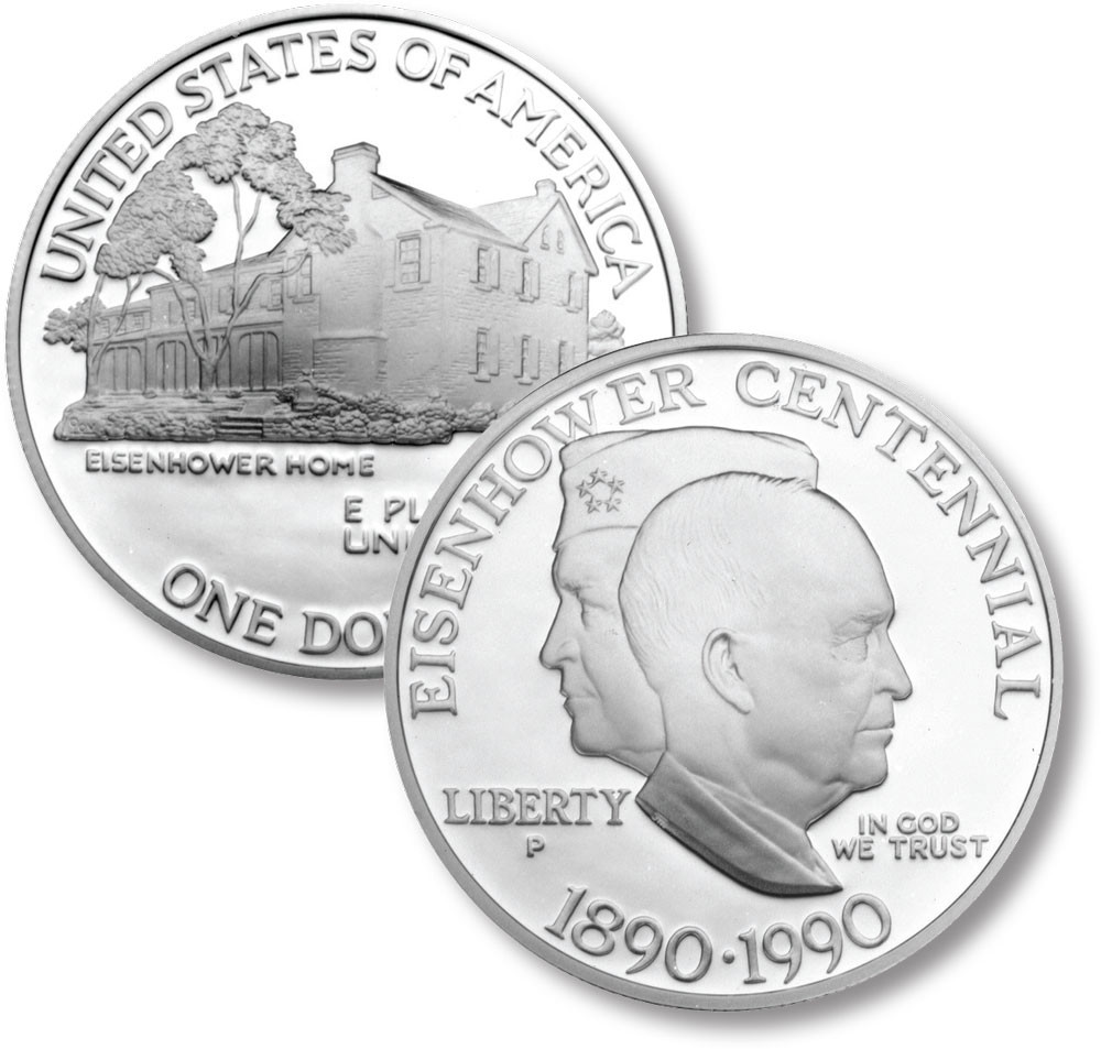 M12126 - 1990 Eisenhower Centennial Silver Dollar, Uncirculated