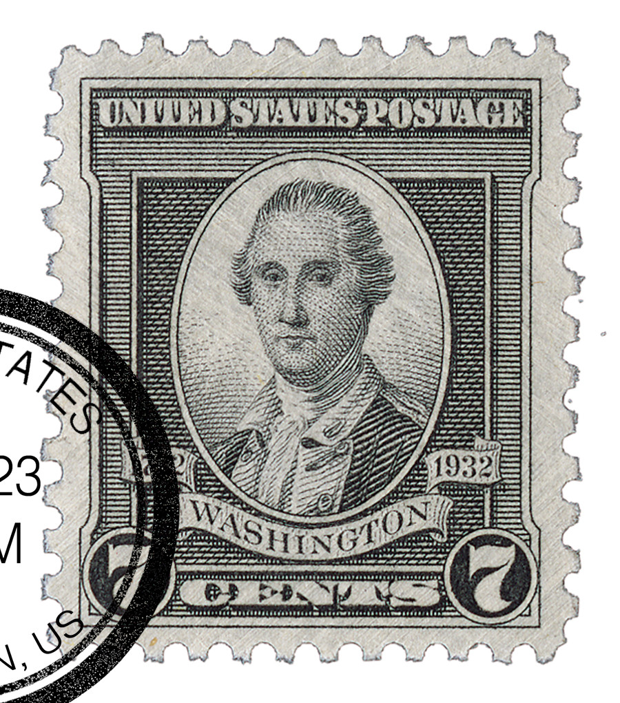 712 - 1932 7c Washington, Black - Mystic Stamp Company