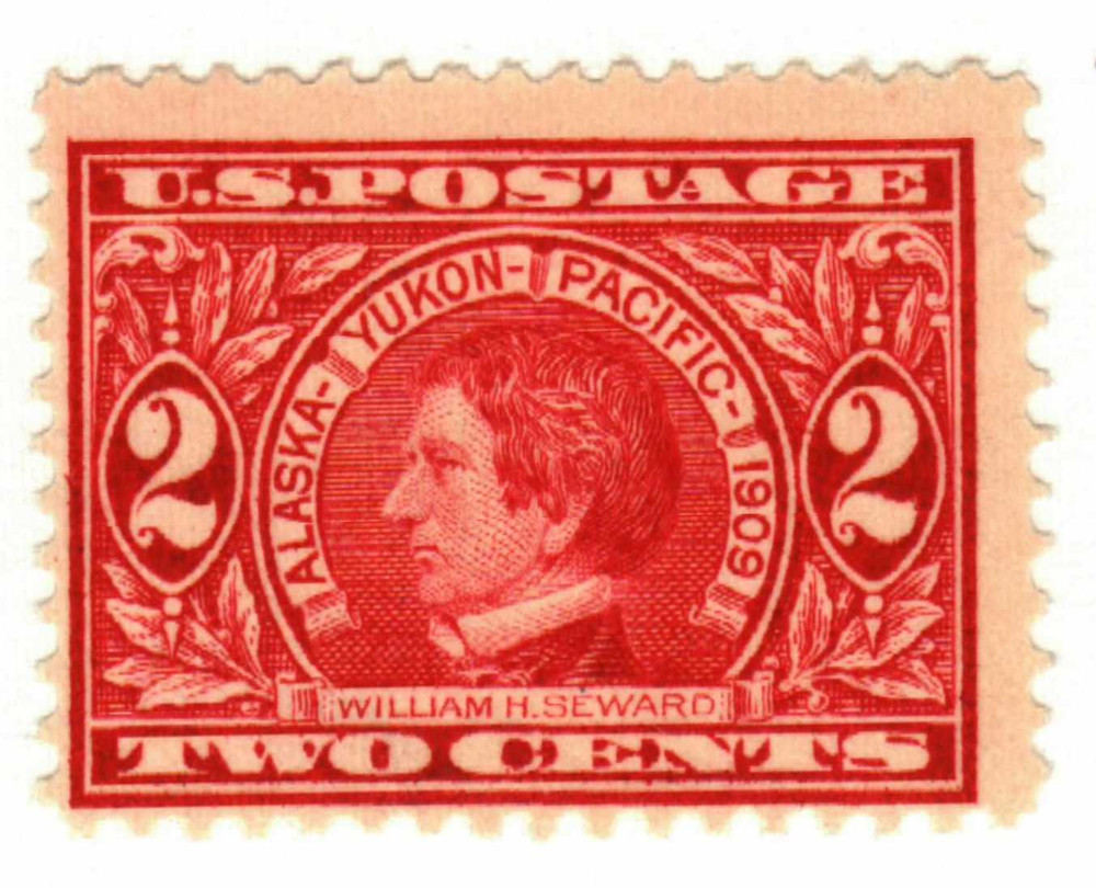 370 - 1909 2c William H. Seward, Carmine, Perf. 12 - Mystic Stamp