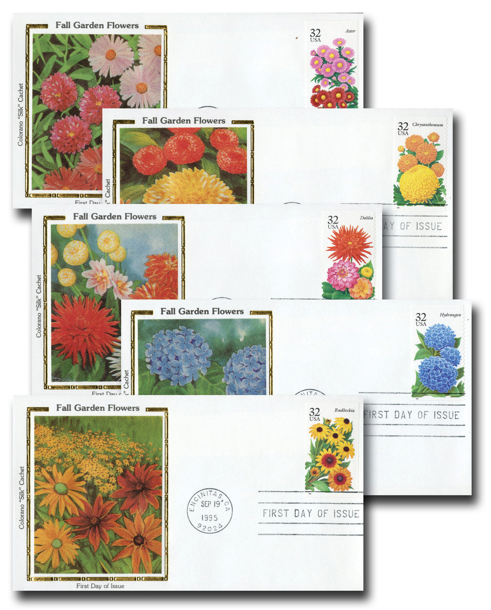 2993-97 - 1995 32c Fall Garden Flowers - Mystic Stamp Company