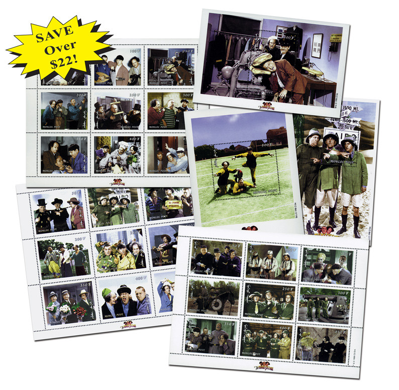 M5854 - Mongolia 1999 Three Stooges - Mystic Stamp Company
