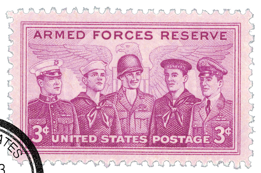 1067 - 1955 3c Armed Forces Reserve - Mystic Stamp Company display picture 1