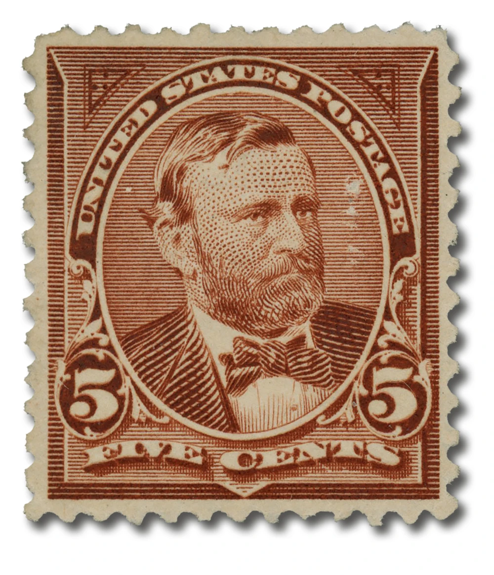 255 - 1894 5c Ulysses S. Grant, Chocolate, Unwatermarked, Perf. 12