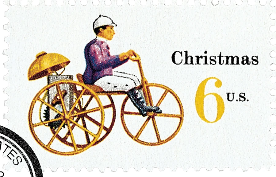 1417 - 1970 6c Christmas Toys-Tricycle - Mystic Stamp Company