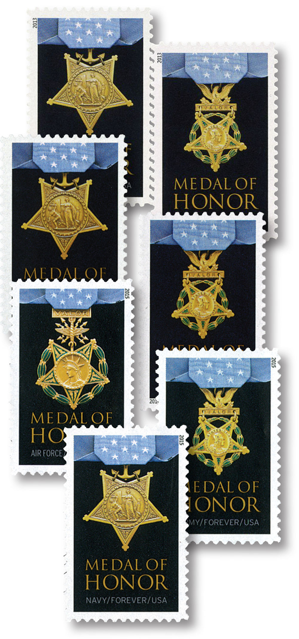 記念グッズ DeNA Baystars Memorial Stamp Collection 4822/4988a - 2013-15 Medal of Honor, collection of 7 stamps