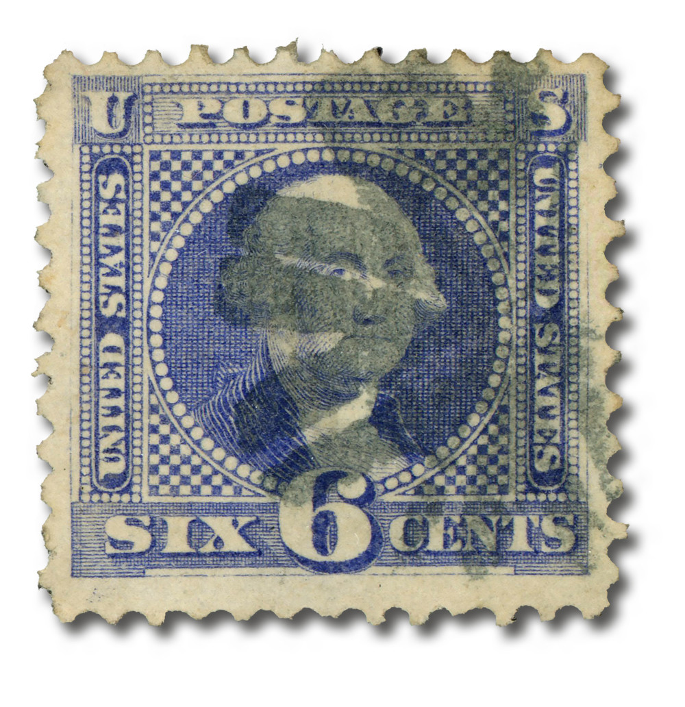 115 - 1869 6c Washington, Ultramarine, Hard Wove Paper, G Grill