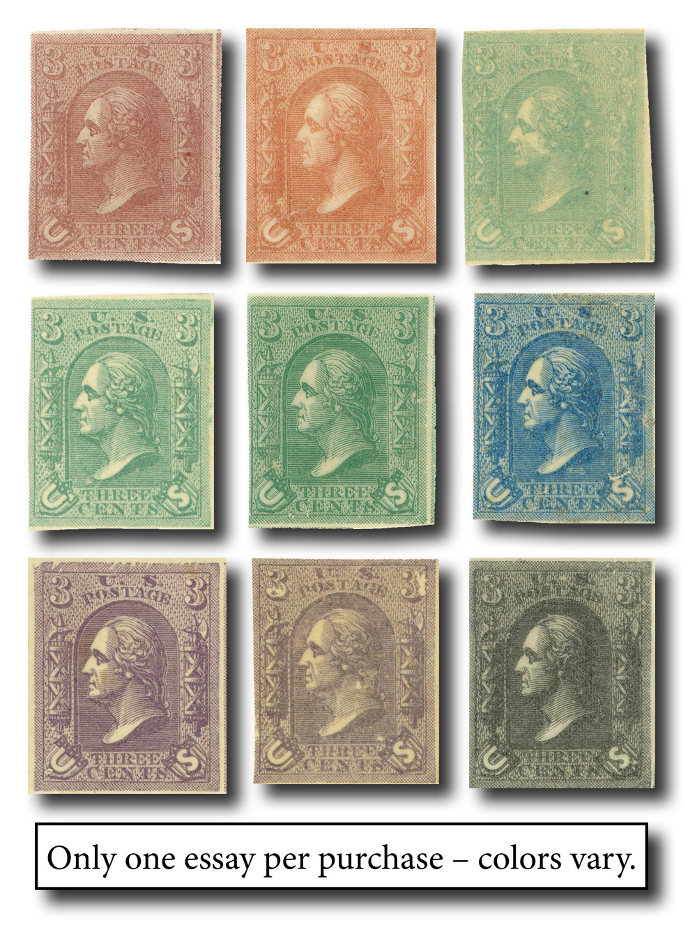 79-E8a - 3c Plate Essay - Mystic Stamp Company