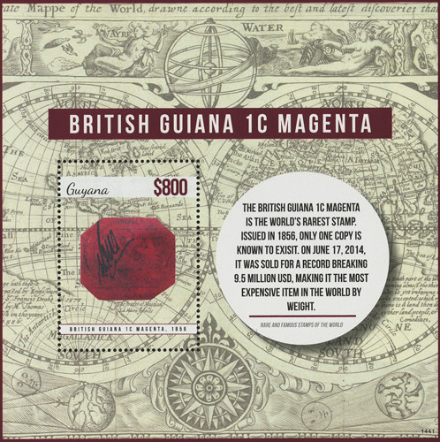 M11432 - 2014 $800 British Guiana 1c Magenta - Mystic Stamp