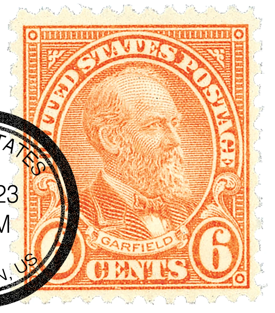 638 - 1927 6c James A. Garfield, Red Orange, Perf. 11x10.5