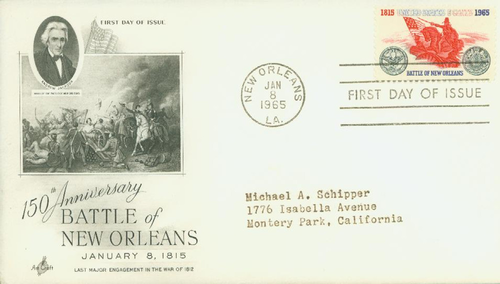 1261 - 1965 5c Battle of New Orleans - Mystic Stamp Company