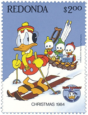 MDS411 - Redonda 1984 Donald Duck - Mystic Stamp Company