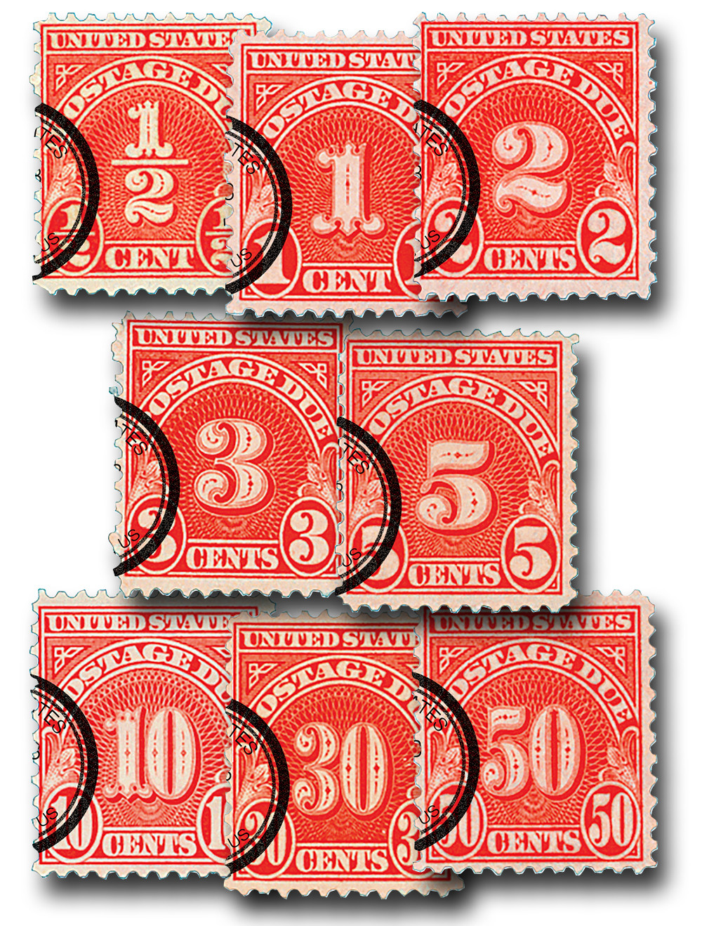 切手32 J79-86 - 1931-32 Postage Due, Set of 8 Stamps - Mystic Stamp Company