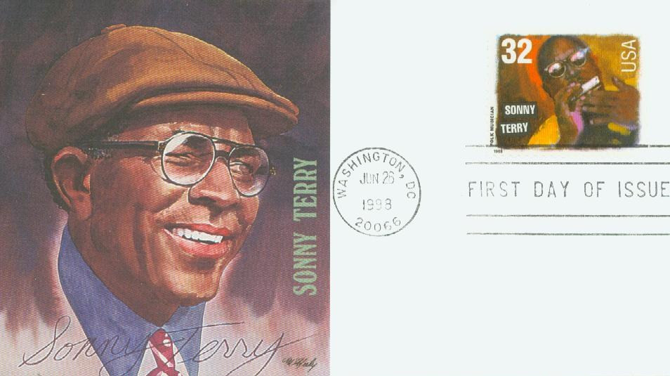 3214 - 1998 32c Folk Musicians: Sonny Terry - Mystic Stamp Company