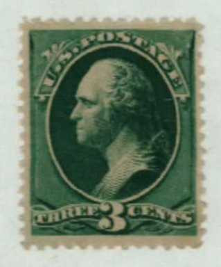 207 - 1881 3c Washington, Blue Green, Re-Engraved, Soft Paper