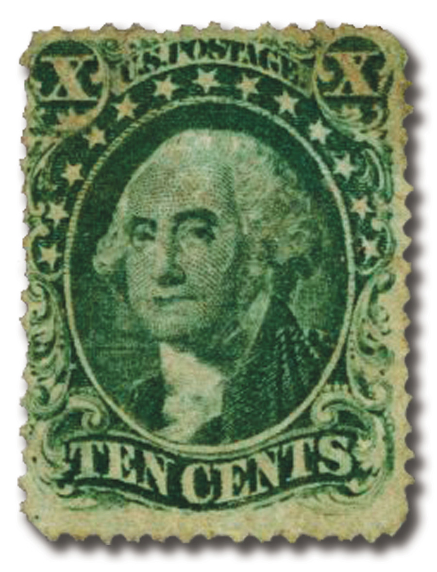 ジョージ ワシントンのサイン 31 - 1857-61 10c Washington, Green, Type I, Perf. 15.5 - Mystic