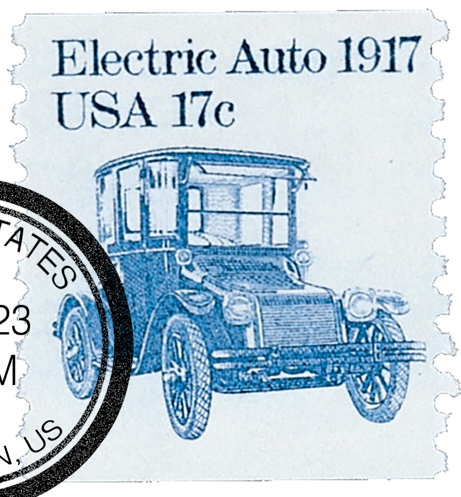 1906 - 1982 17c Transportation Series: 1917 Electric Auto - Mystic