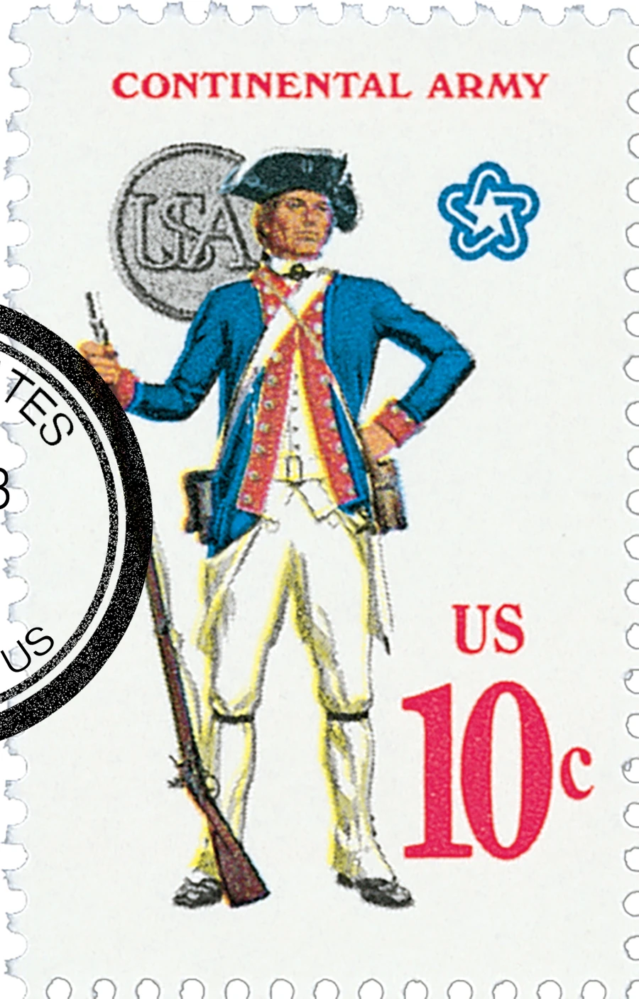 1565 - 1975 10c US Military Uniforms: Continental Army - Mystic
