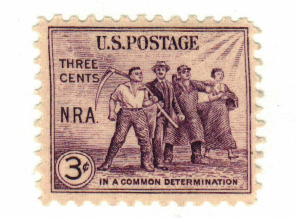 stamps 3.1～ 732 - 1933 3c National Recovery Act, Purple - Mystic Stamp Company