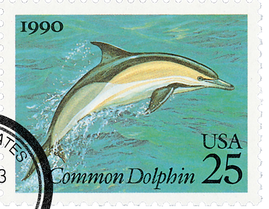2511 - 1990 25c Sea Creatures: Common Dolphin - Mystic Stamp Company
