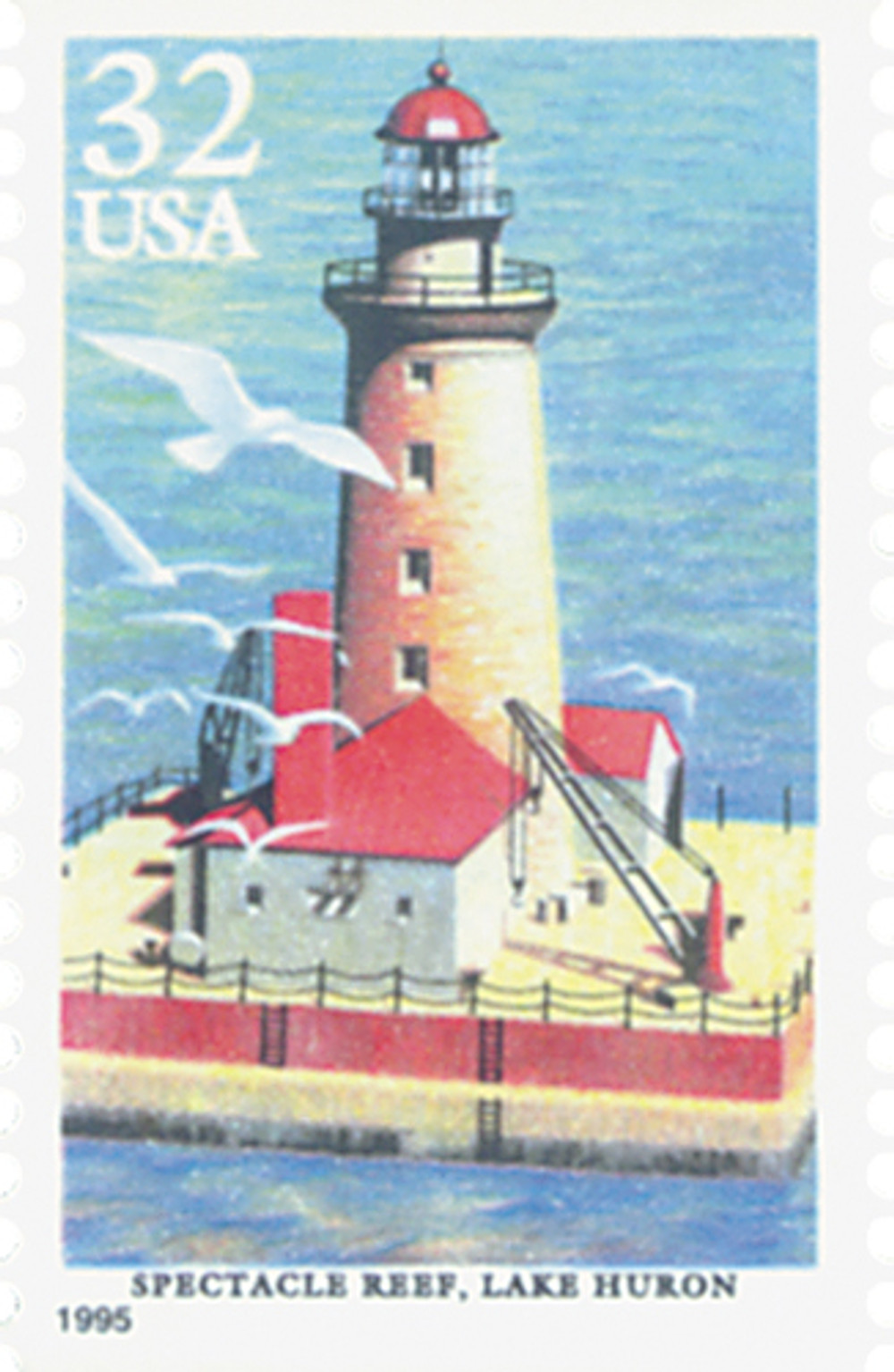 2971 - 1995 32c Great Lakes Lighthouses: Spectacle Reef