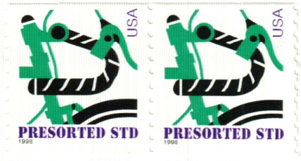3229 - 1998 10c Modern Bicycle, Large Date - Mystic Stamp Company