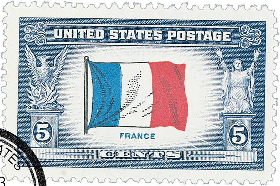 915 - 1943 5c Overrun Countries: Flag of France - Mystic Stamp Company