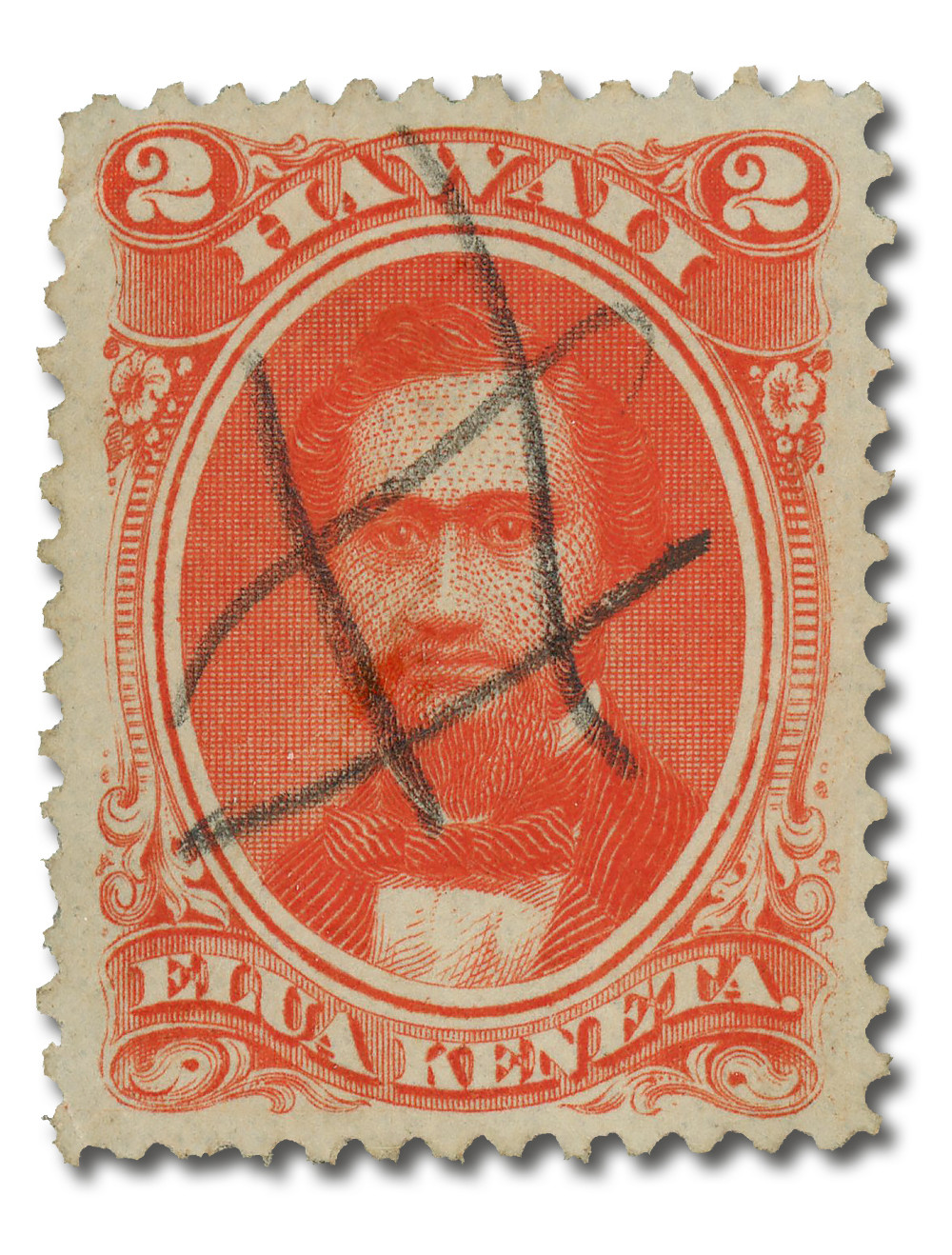 H31 - 1864 2c King Kamehameha IV, Rose Vermilion, Hawaii - Mystic
