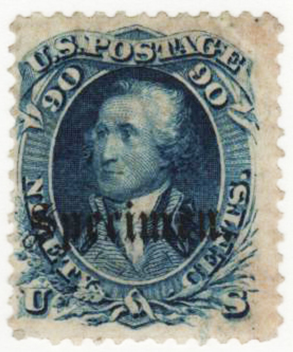 切手71 72SB - 1861-66 90c blue - Mystic Stamp Company