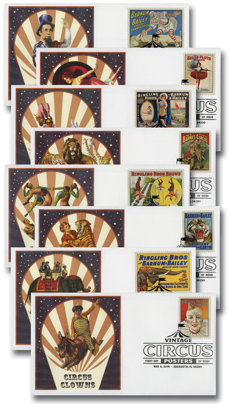 4898-4905 - 2014 First-Class Forever Stamp - Vintage Circus