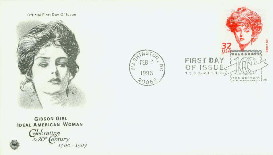 3182m - 1998 32c Celebrate the Century - 1900s: Gibson Girl