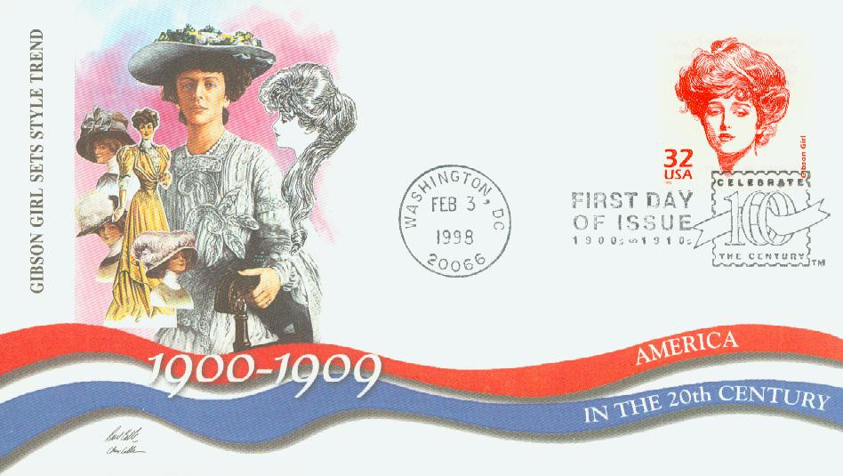 3182m - 1998 32c Celebrate the Century - 1900s: Gibson Girl
