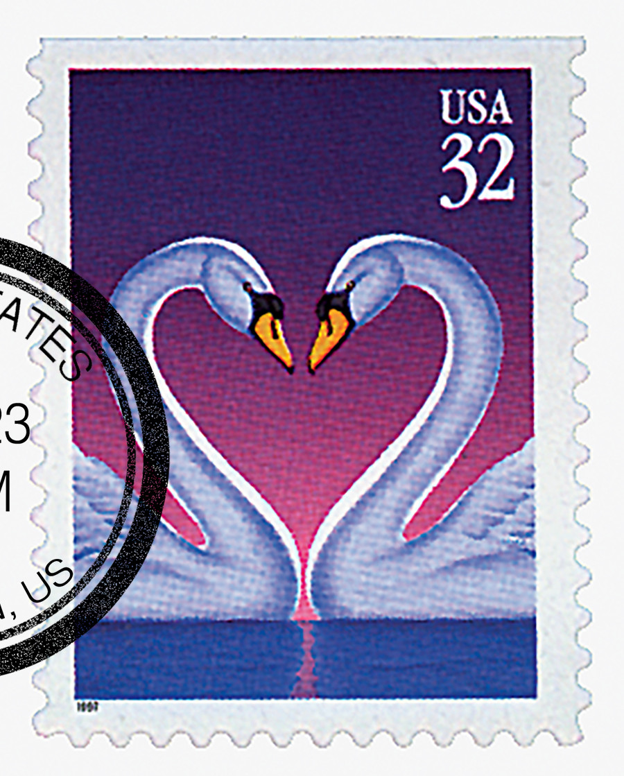 3123 - 1997 32c Love Series: Swans - Mystic Stamp Company
