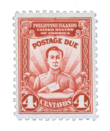 PHJ8 - 1928 4c Philippine Islands Postage Due, Post Office Clerk
