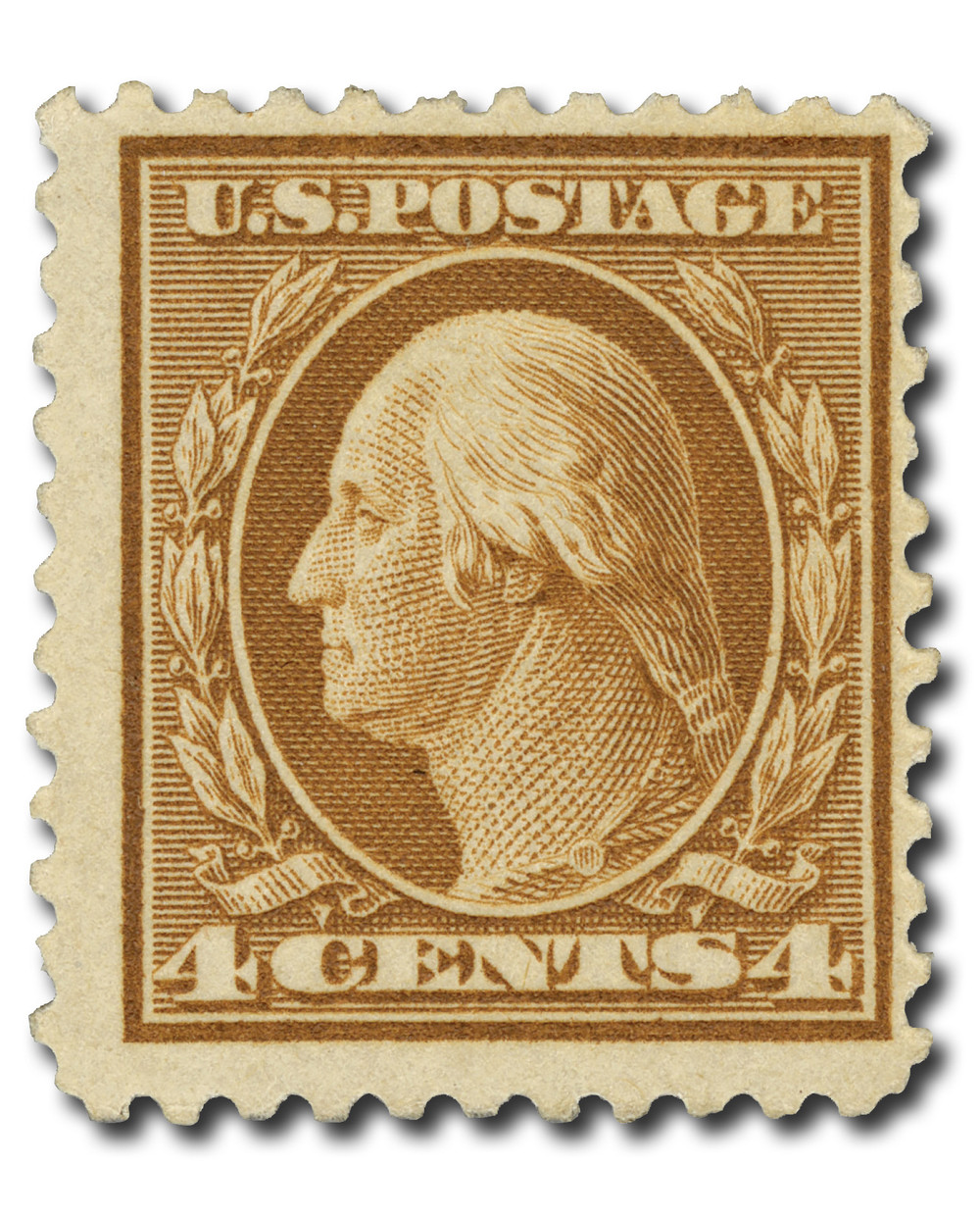 503 - 1917 4c Washington, Brown, Unwatermarked, Perf. 11 - Mystic