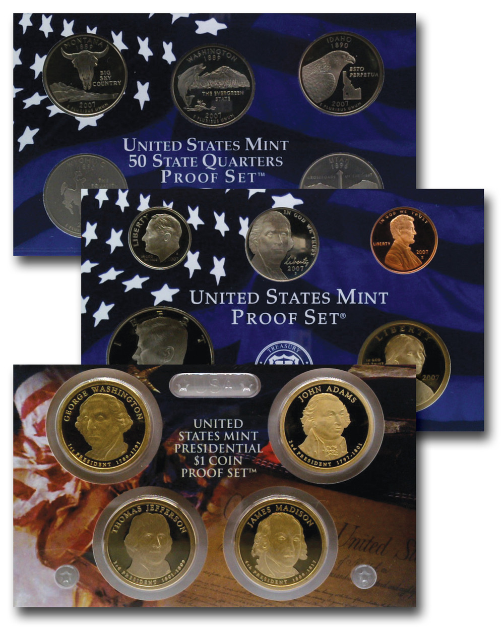 CN2007P - 2007 United States Mint Proof Set, San Francisco Mint Mark -  Mystic Stamp Company