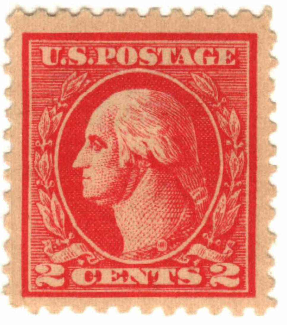 527 - 1920 2c Washington, Carmine, Offset Printing, Unwatermarked