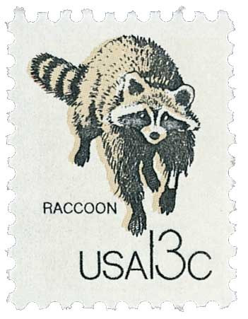 1757h - 1978 13c CAPEX Wildlife: Raccoon - Mystic Stamp Company