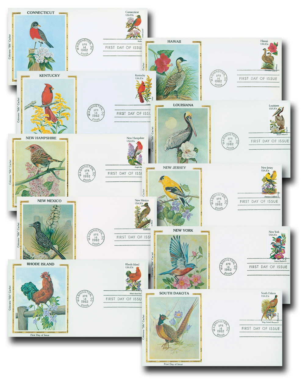 1953-2002 - 1982 20c State Birds & Flowers - Mystic Stamp