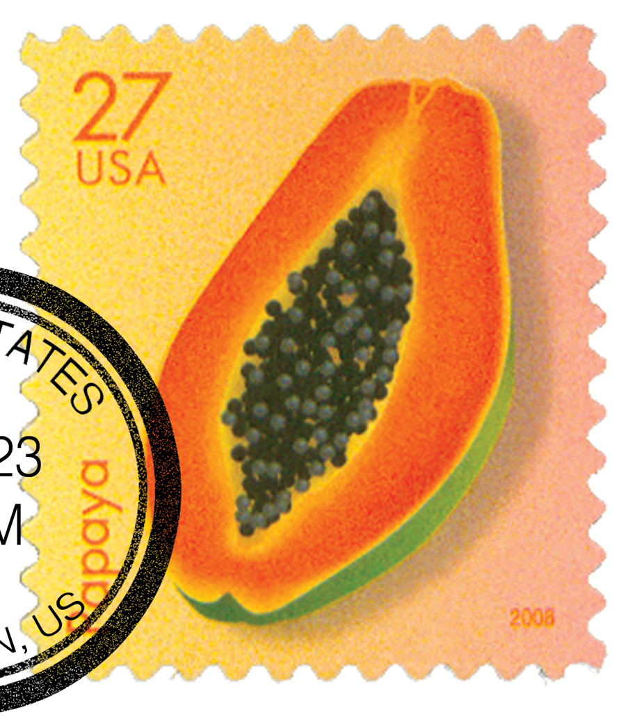 papayaily 4256 - 2008 27c Tropical Fruit: Papaya - Mystic Stamp Company