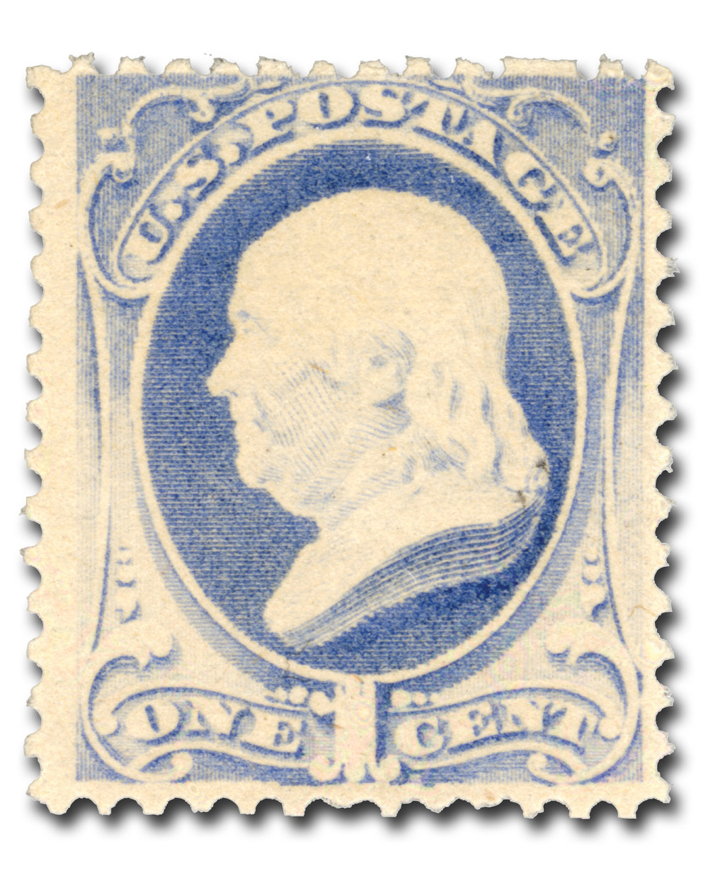 206 - 1881 1c Franklin, Gray Blue, Re-Engraved, Soft Paper, Perf