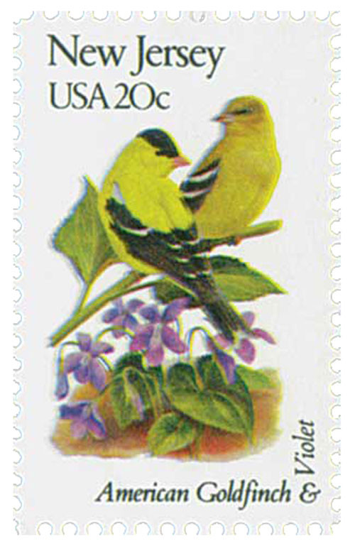 1982 - 1982 20c State Birds & Flowers: New Jersey - Mystic Stamp
